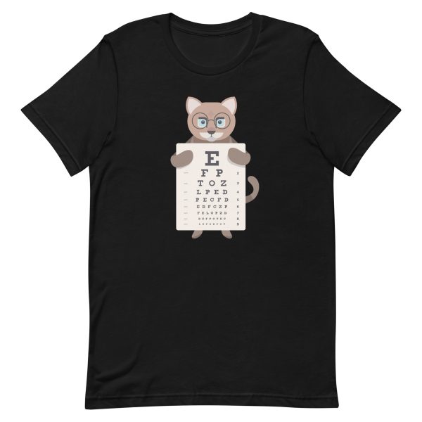 unisex-staple-t-shirt-black-front-6a16f8c3a840f.jpg Cat Eye Chart T-Shirt