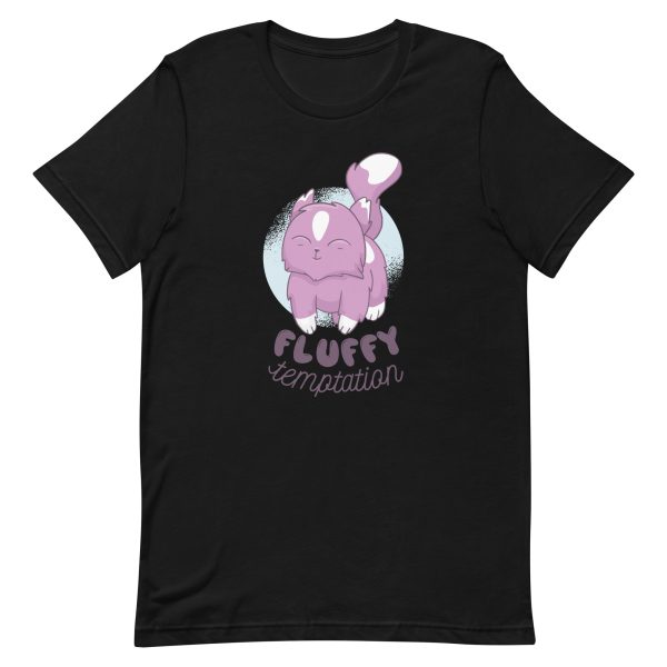 unisex-staple-t-shirt-black-front-6a16fc23a525a.jpg Fluffy Cat T-Shirt