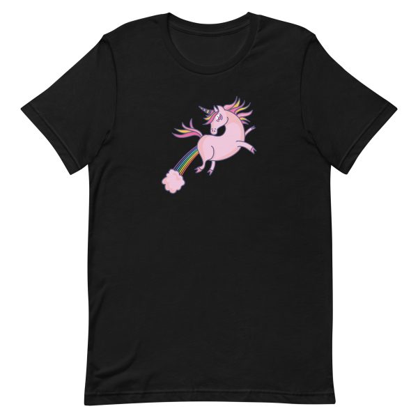 unisex-staple-t-shirt-black-front-6a17a84b6f38d.jpg Pink Unicorn Flying T-Shirt