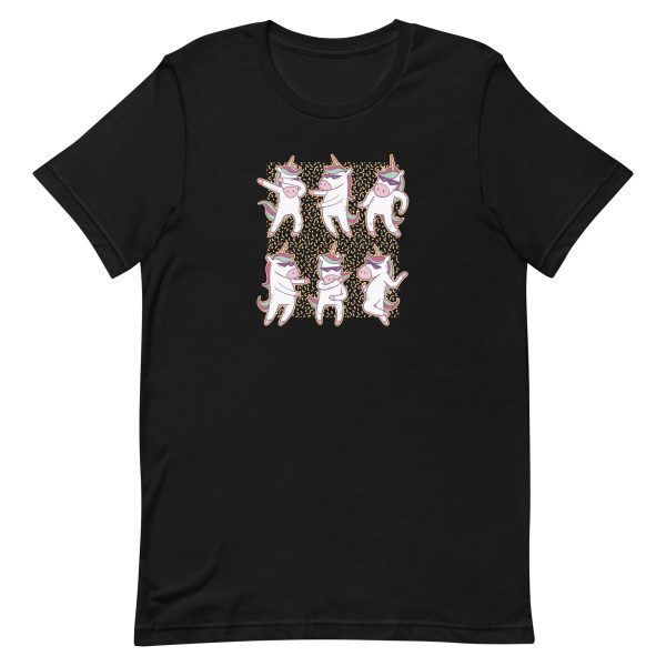 unisex-staple-t-shirt-black-front-6a17e08288630.jpg Unicorn Dancing T-Shirt