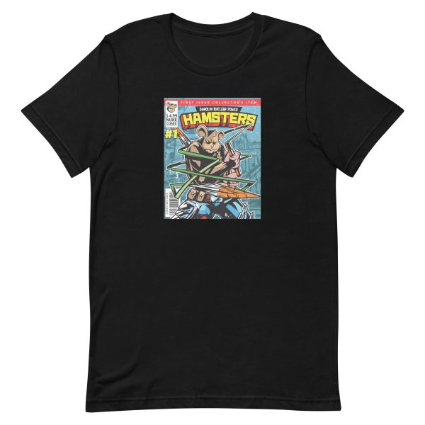 unisex-staple-t-shirt-black-front-6a18115c05ce3.jpg Hamster Comic Cover T-Shirt