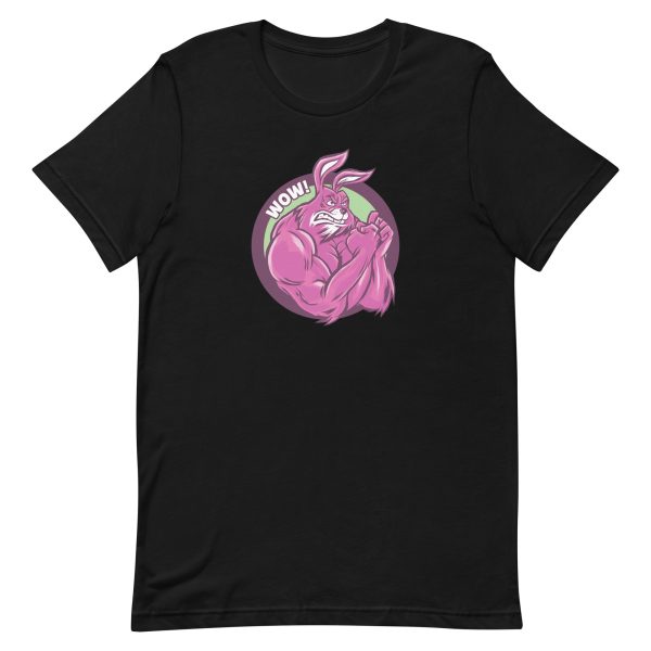 unisex-staple-t-shirt-black-front-6a181c03b20cd.jpg Muscular Bunny T-Shirt