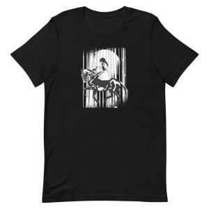 unisex-staple-t-shirt-black-front-6a182a73895c7.jpg Woman Riding Horse T-Shirt
