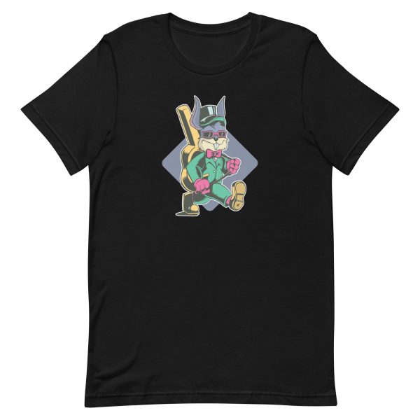 unisex-staple-t-shirt-black-front-6a183539023dd.jpg Rabbit Carrying Guitar T-Shirt