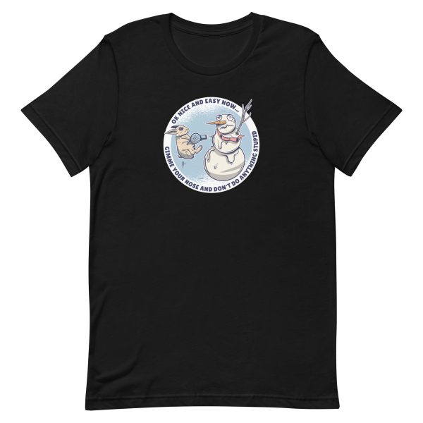 unisex-staple-t-shirt-black-front-6a18358375f3e.jpg Rabbit Snowman T-Shirt