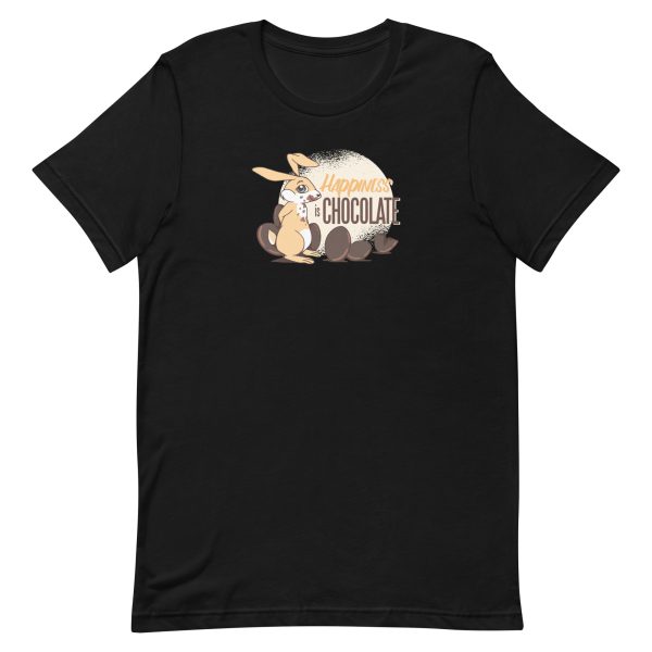 unisex-staple-t-shirt-black-front-6a184d1e2a9c9.jpg Happiness Is Chocolate T-Shirt