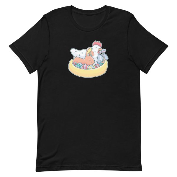 unisex-staple-t-shirt-black-front-6a18ed13f25e2.jpg Easter Animals T-Shirt