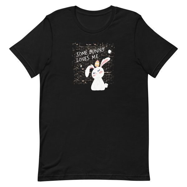 unisex-staple-t-shirt-black-front-6a18f83e80e60.jpg Some Bunny Loves Me T-Shirt