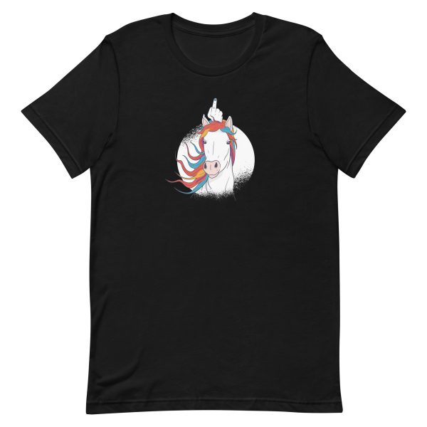 unisex-staple-t-shirt-black-front-6a18fa0b96ae7.jpg Unicorn Middle Finger T-Shirt