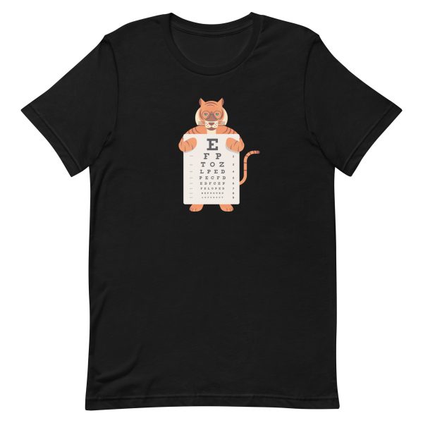 unisex-staple-t-shirt-black-front-6a1ad15634a38.jpg Tiger Eye Chart T-Shirt