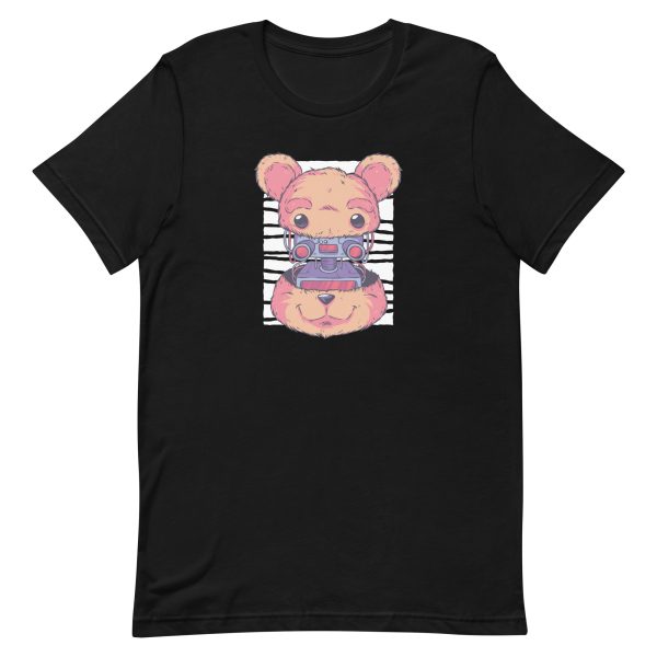 unisex-staple-t-shirt-black-front-6a1bc676a8347.jpg Robot Teddy Bear T-Shirt