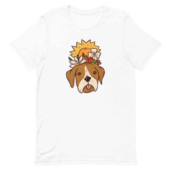 unisex-staple-t-shirt-white-front-6a1650fbae168.jpg Floral Dog T-Shirt