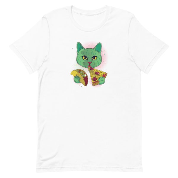 unisex-staple-t-shirt-white-front-6a16e7085d268.jpg Cosmic Cat T-Shirt