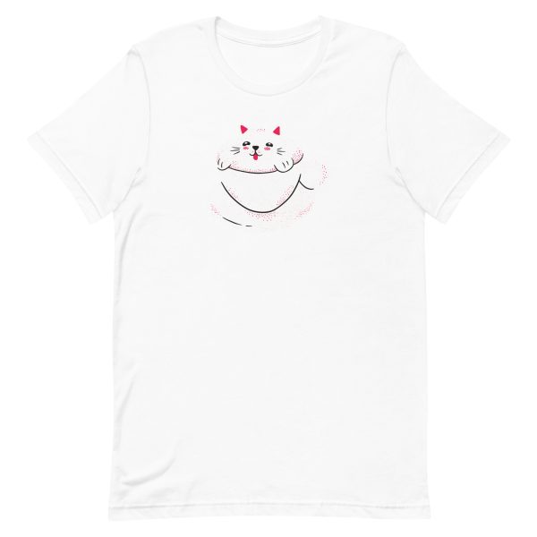 unisex-staple-t-shirt-white-front-6a16ec487ed5c.jpg Cute Cat Coffee T-Shirt