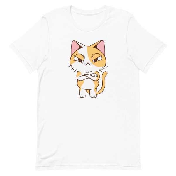 unisex-staple-t-shirt-white-front-6a16ece331c6c.jpg Angry Cat T-Shirt
