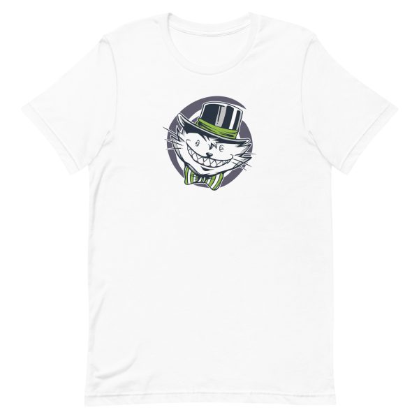 unisex-staple-t-shirt-white-front-6a16f5bb4b060.jpg Crazy Creepy Cat T-Shirt