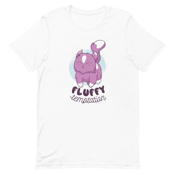unisex-staple-t-shirt-white-front-6a16fc23a1127.jpg Fluffy Cat T-Shirt