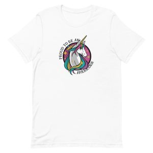 unisex-staple-t-shirt-white-front-6a17ada0da4c8.jpg Proud Americorn T-Shirt