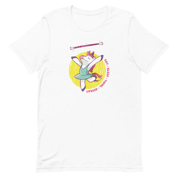 unisex-staple-t-shirt-white-front-6a17b1831dba2.jpg Eat Sleep Twirl T-Shirt