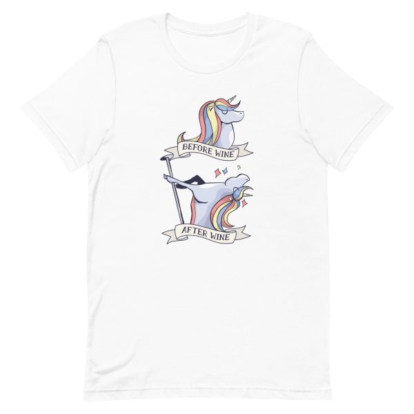 unisex-staple-t-shirt-white-front-6a17b420968ee.jpg Before and After Wine T-Shirt