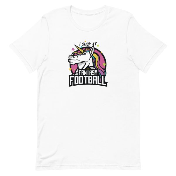 unisex-staple-t-shirt-white-front-6a17f57382a20.jpg Unicorn Fantasy Football T-Shirt