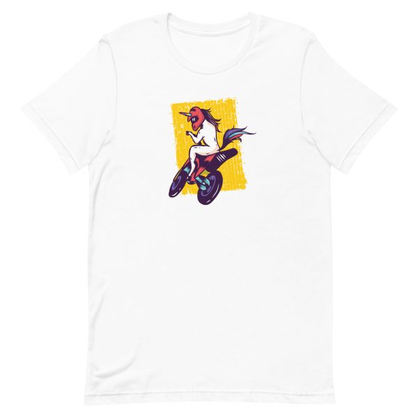 unisex-staple-t-shirt-white-front-6a17f69585cdd.jpg Unicorn Motorcycle T-Shirt