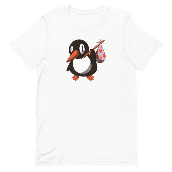 unisex-staple-t-shirt-white-front-6a1823dd37905.jpg Penguin Bag T-Shirt