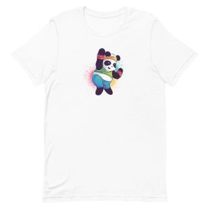 unisex-staple-t-shirt-white-front-6a183017445c9.jpg Zumba Panda T-Shirt