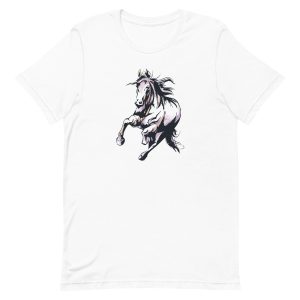 unisex-staple-t-shirt-white-front-6a18456f8e9c5.jpg Watercolor Horse T-Shirt