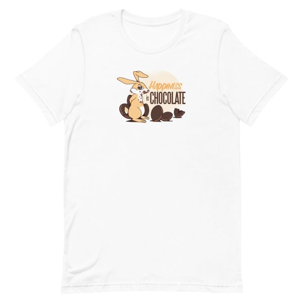 unisex-staple-t-shirt-white-front-6a184d1e25350.jpg Happiness Is Chocolate T-Shirt
