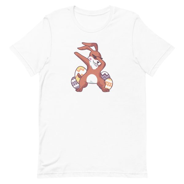 unisex-staple-t-shirt-white-front-6a18eb9e325ba.jpg Dabbing Bunny T-Shirt