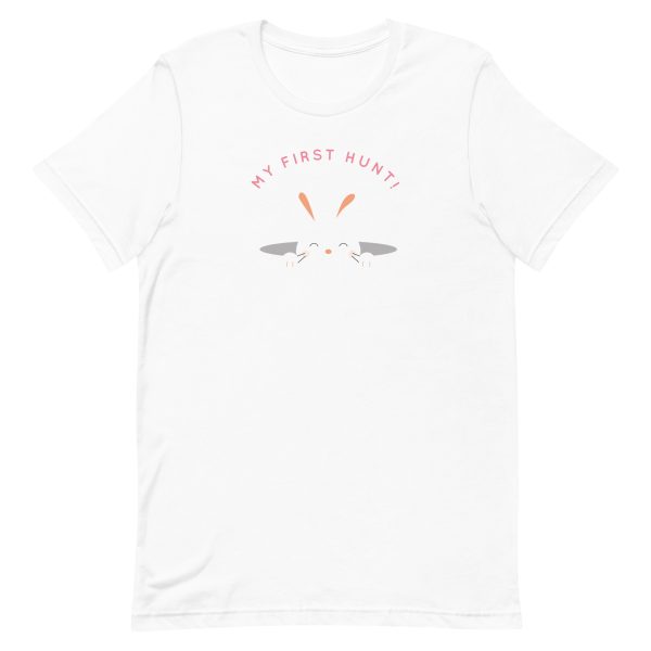 unisex-staple-t-shirt-white-front-6a18f672e8cf3.jpg My First Hunt T-Shirt