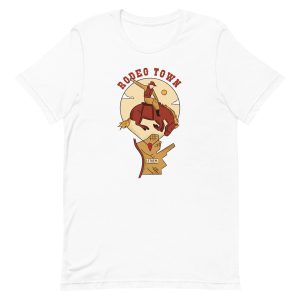 unisex-staple-t-shirt-white-front-6a18faf2bf2f1.jpg Rodeo Town T-Shirt