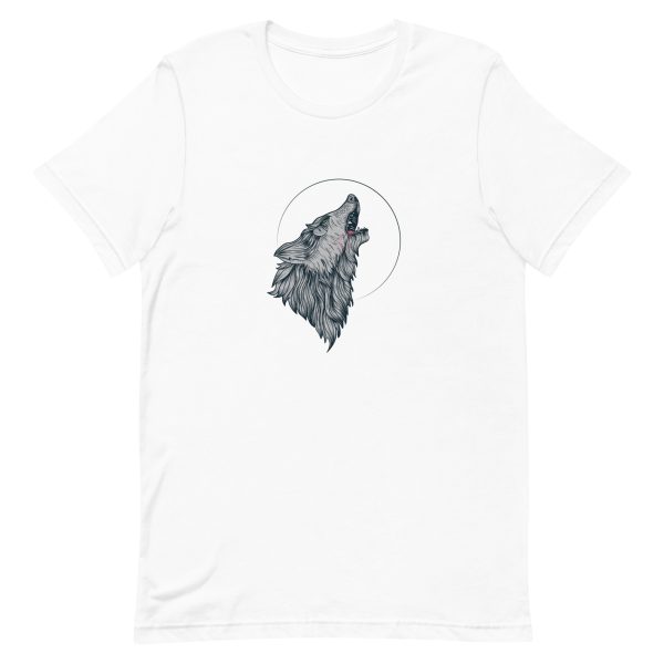 unisex-staple-t-shirt-white-front-6a19873edc1b9.jpg Wolf Howling T-Shirt