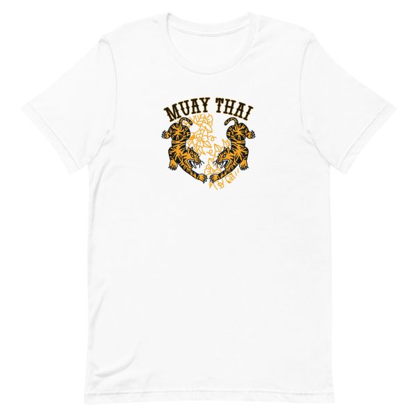 unisex-staple-t-shirt-white-front-6a1acc2c68b5a.jpg Muay Thai Tigers T-Shirt