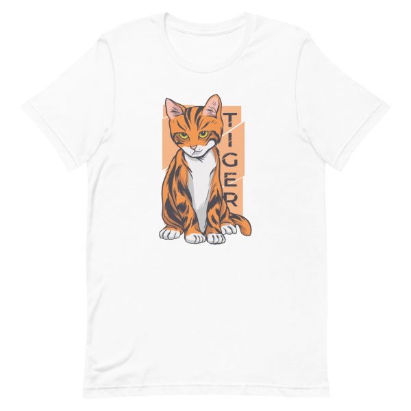 unisex-staple-t-shirt-white-front-6a1ace9f4d0a7.jpg Tiger Cat T-Shirt
