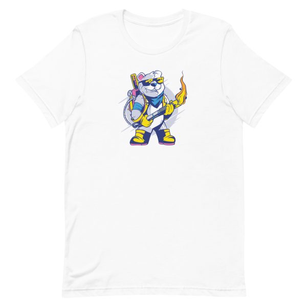 unisex-staple-t-shirt-white-front-6a1bc59f278ce.jpg Bear Flamethrower T-Shirt