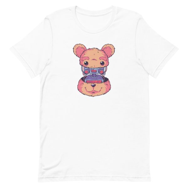 unisex-staple-t-shirt-white-front-6a1bc676ab8c1.jpg Robot Teddy Bear T-Shirt