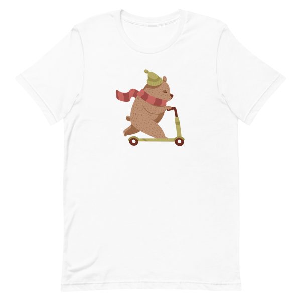 unisex-staple-t-shirt-white-front-6a1bdd9b24c43.jpg Scooter Bear T-Shirt