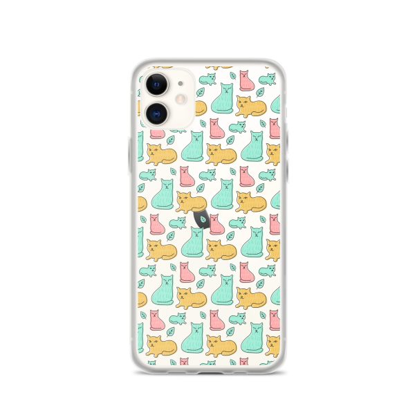 clear-case-for-iphone-iphone-11-case-on-phone-6a1d6df612e67.jpg Cat Cute Colorful iPhone Clear Case