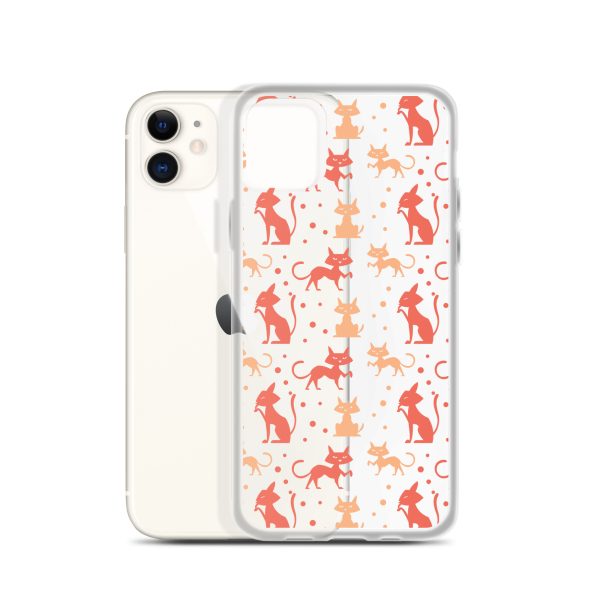 Cat Silhouettes Seamless iPhone Clear Case