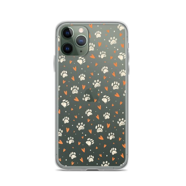 Paws Prints Hearts iPhone Clear Case