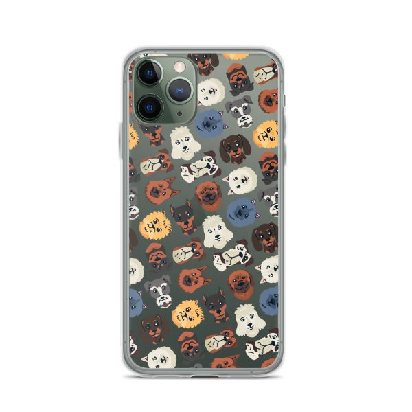 Dog Heads Seamless iPhone Clear Case