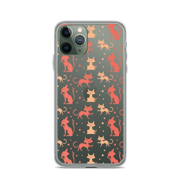 Cat Silhouettes Seamless iPhone Clear Case