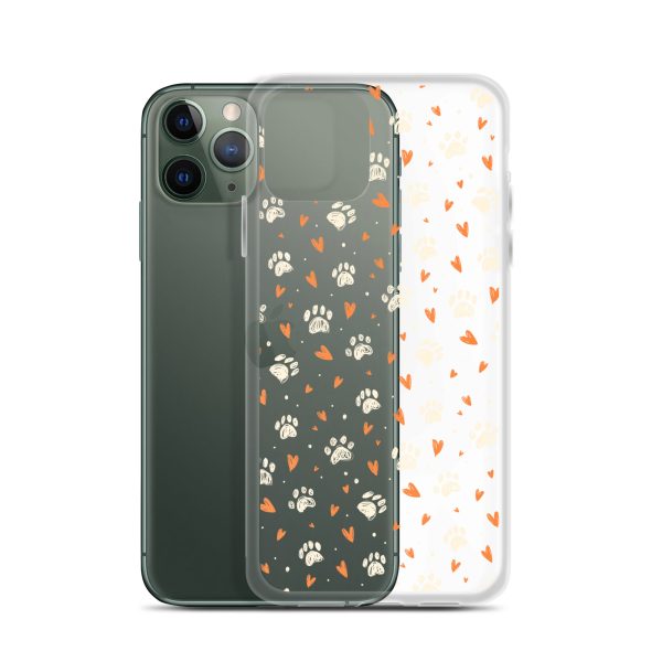 Paws Prints Hearts iPhone Clear Case