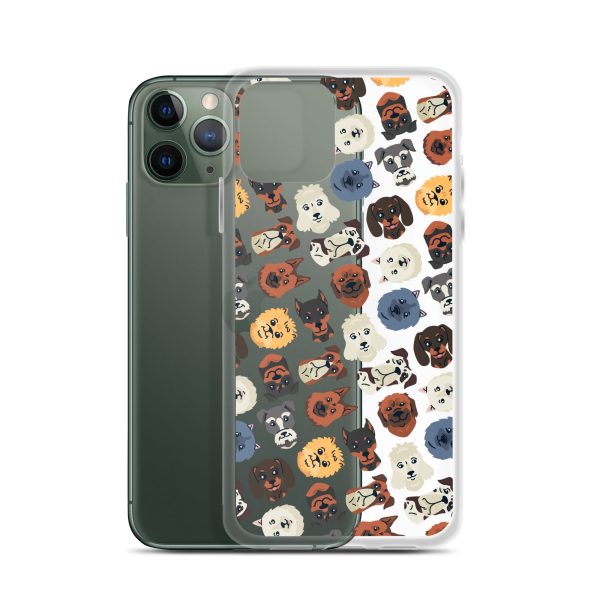 Dog Heads Seamless iPhone Clear Case