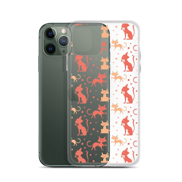 Cat Silhouettes Seamless iPhone Clear Case