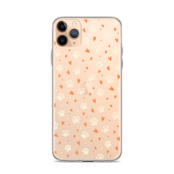 Paws Prints Hearts iPhone Clear Case