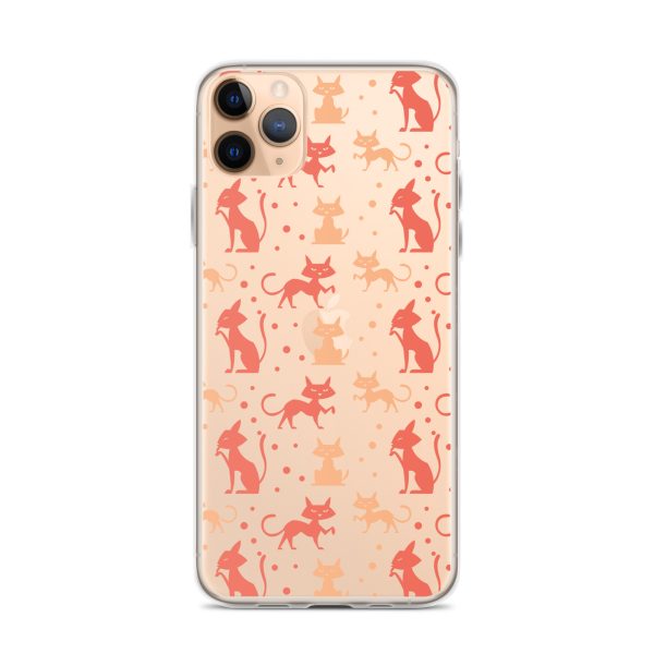 Cat Silhouettes Seamless iPhone Clear Case