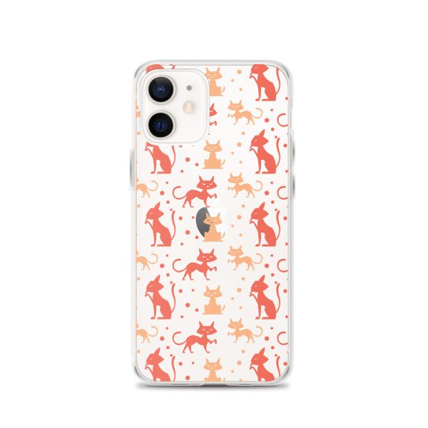 Cat Silhouettes Seamless iPhone Clear Case